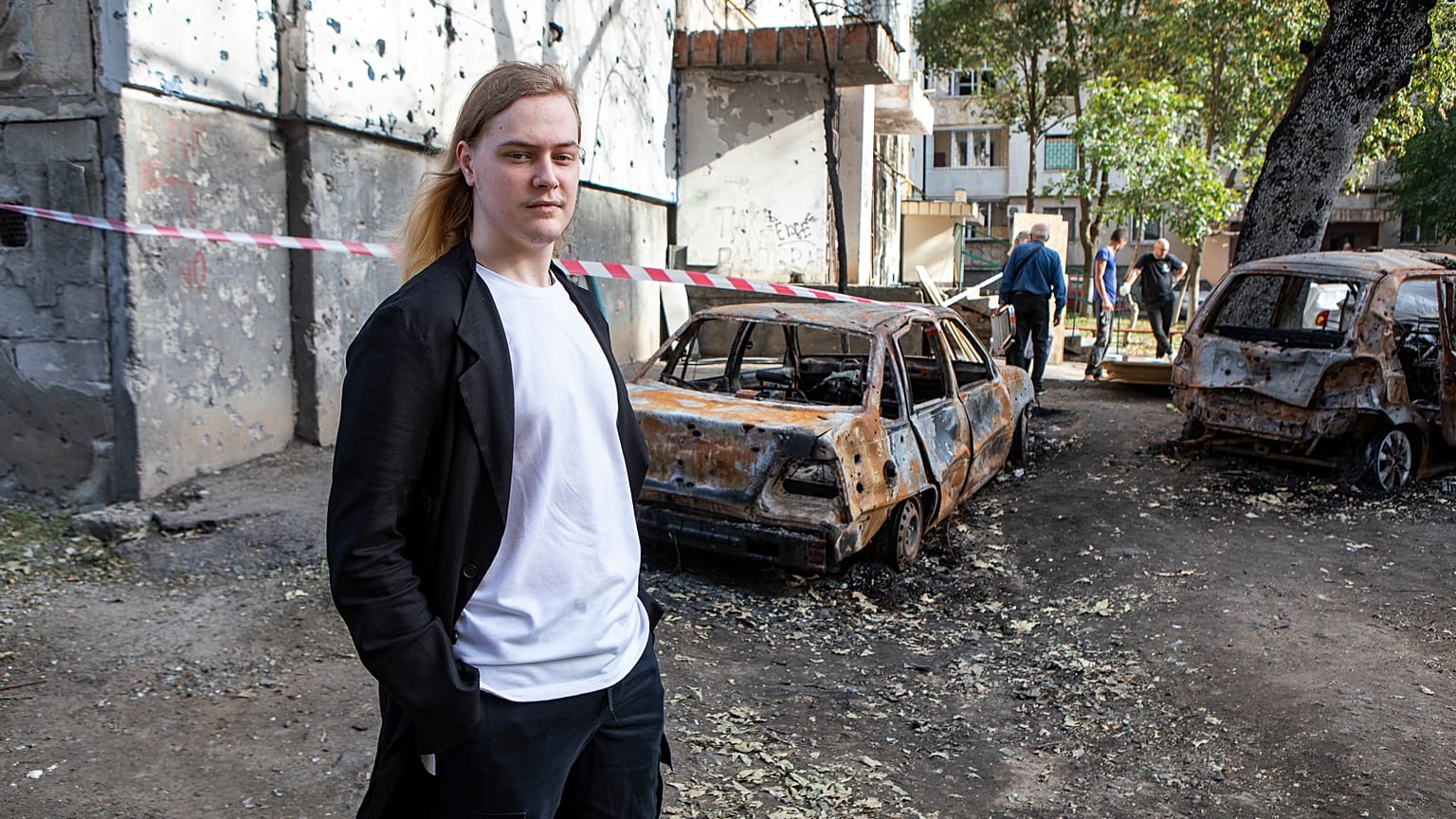 Illia, a student, says he was thrown into the kitchen wall and the windows were blown out when Russian missiles struck nearby. October 1, 2022