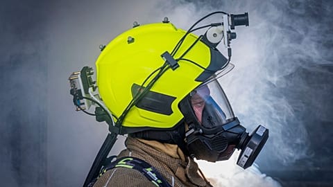 Smart helmet for firefighters uses sensors and AI to rescue victims faster.