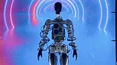 Tesla's prototype robot walking on stage