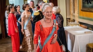 Queen Margrethe II of Denmark greets guests during a break at the Danish Royal Theatre to mark the 50th anniversary of her accession to the throne in Copenhagen, 10 Sept 2022
