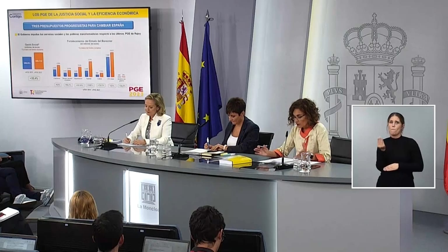 La ministra de Hacienda y Función Pública de España ha explicado en una rueda de prensa que estas medidas permitirán a la ciudadanía hacer frente a la inflación.