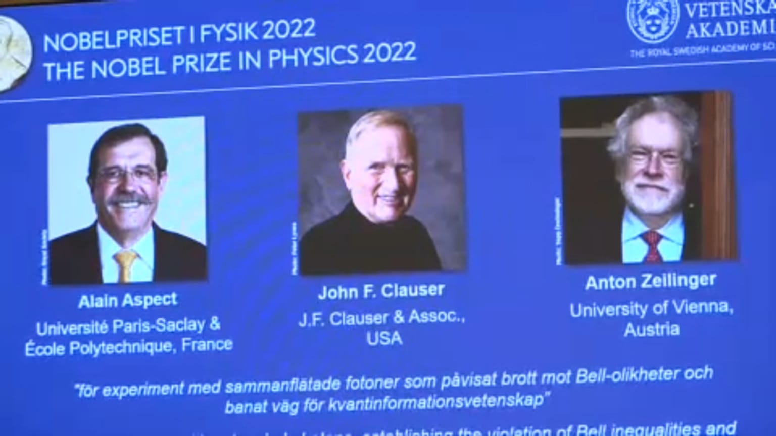 I vincitori del Premio Nobel 2022 per la Fisica.
