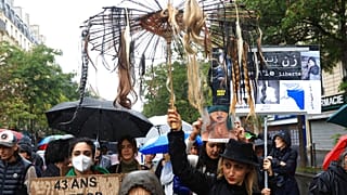 Protesta en Francia contra la represión en Irán