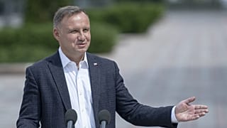 Andrzej Duda lengyel elnök augusztusi, kijevi sajtótájékoztatóján