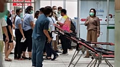 Residents line up to donate blood a the local hospital for victims of the attack.