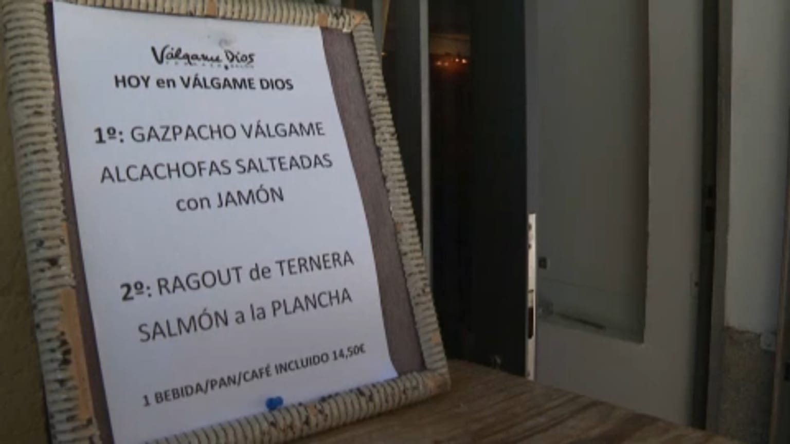 Il "Menu del Dia" si è ristretto. E costa di più del solito: 14.50 euro.