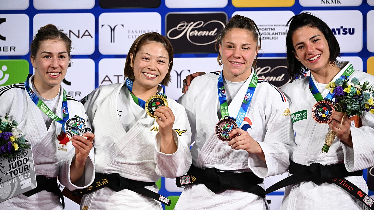 La Canadienne Catherine Beauchemin-Pinard, la Japonaise Megumi Horikawa, la Française Manon Deketer et la Portugaise Barbara Timo