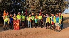 Parte del grupo de pensionistas que marcha desde Valencia hasta Madrid