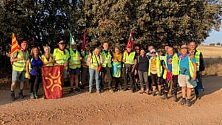 Parte del grupo de pensionistas que marcha desde Valencia hasta Madrid