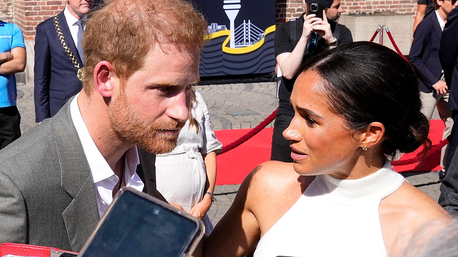 Britain's Prince Harry, left, and Meghan, Duchess of Sussex, Tuesday 6 Sept 2022. 