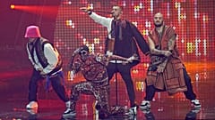 Das siegreiche Kalush Orchestra bei der Aufführung von "Stefania" beim ESC 2022 