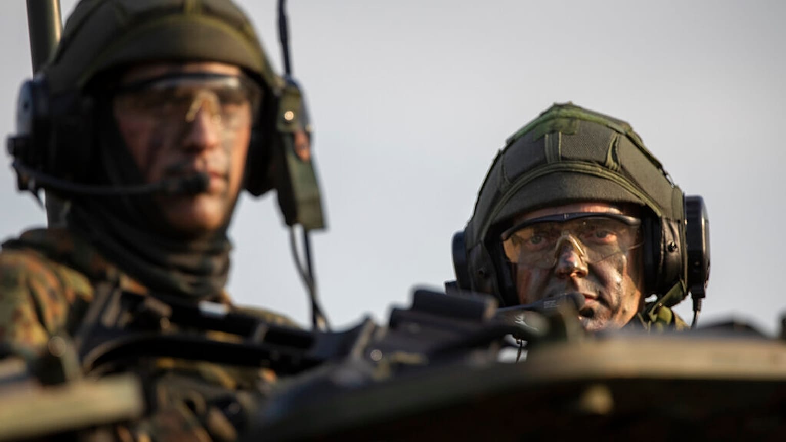 Soldiers of the German Bundeswehr 41st Mechanised Infantry Brigade take part in a military exercise some 130 kms (80 miles) west of Vilnius, Lithuania, 8 Oct. 2022. 