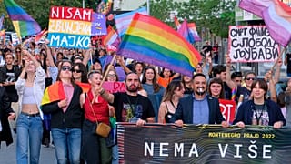 Marche des fiertés à Podgorica, Monténégro, le 8 octobre 2022