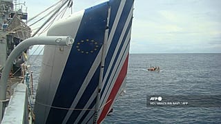 Az Air Franc-gép roncsainak kiemelése az Atlanti-óceánból 2009-ben.