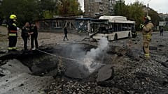 Auch die ukrainische Stadt Dnipro am gleichnamigen Fluss wurde bombardiert