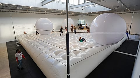 A playful 1970s human billiards installation has rolled back into a Danish museum