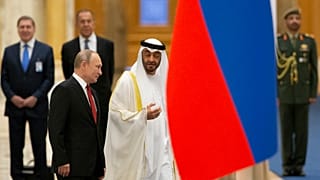 الرئيس الإماراتي محمد بن زايد آل نهيان والرئيس الروسي فلاديمير بوتين - أرشيف