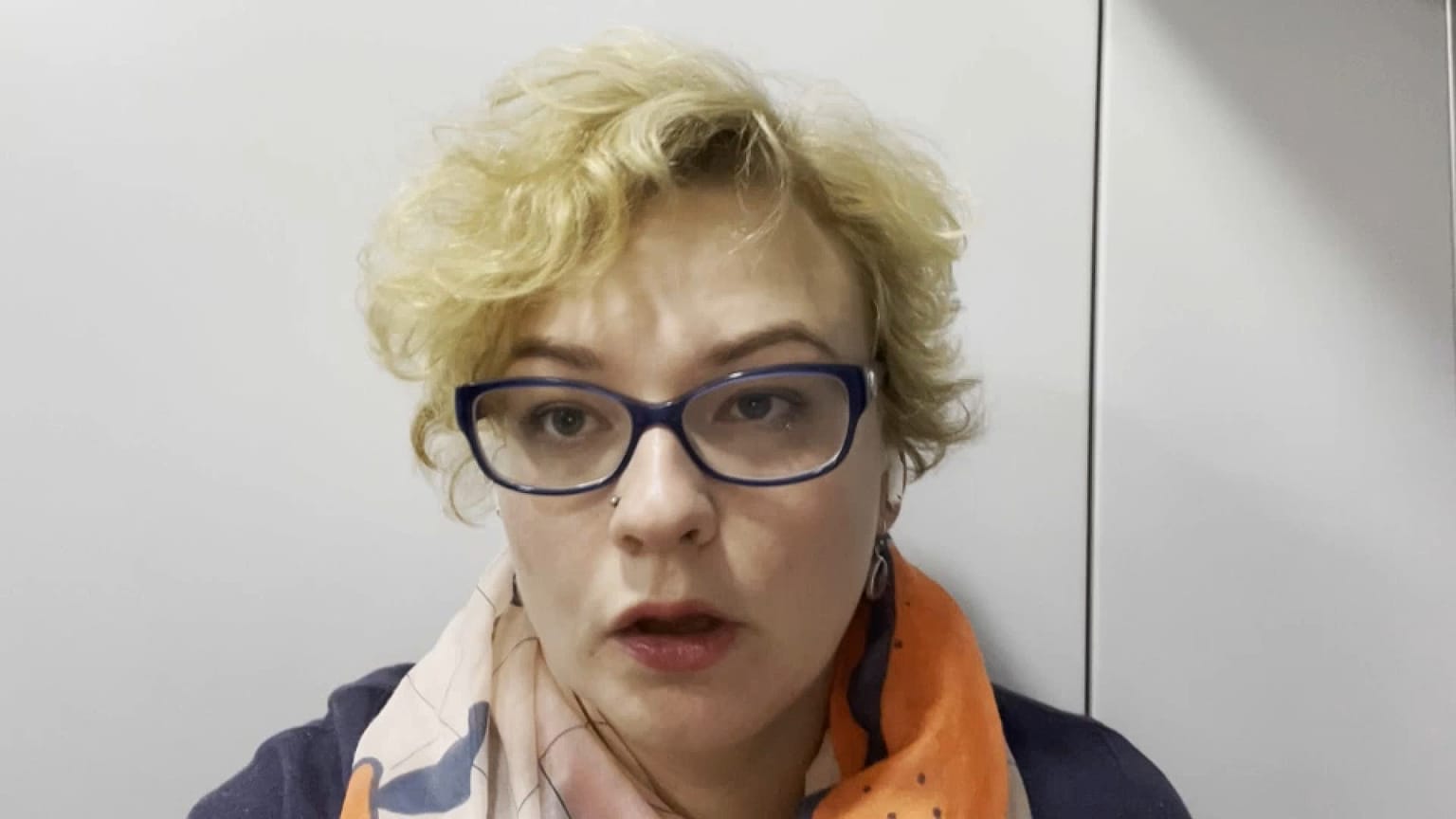 Nataliia Liubchenkova en Kiev, Ucrania, en un video grabado el 10 de octubre de 2022. 