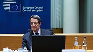 Präsident Nicos Anastasiades beim Gipeltreffen der EU-Staats- und Regierungschefs am 24. März 2022 Brüssel.