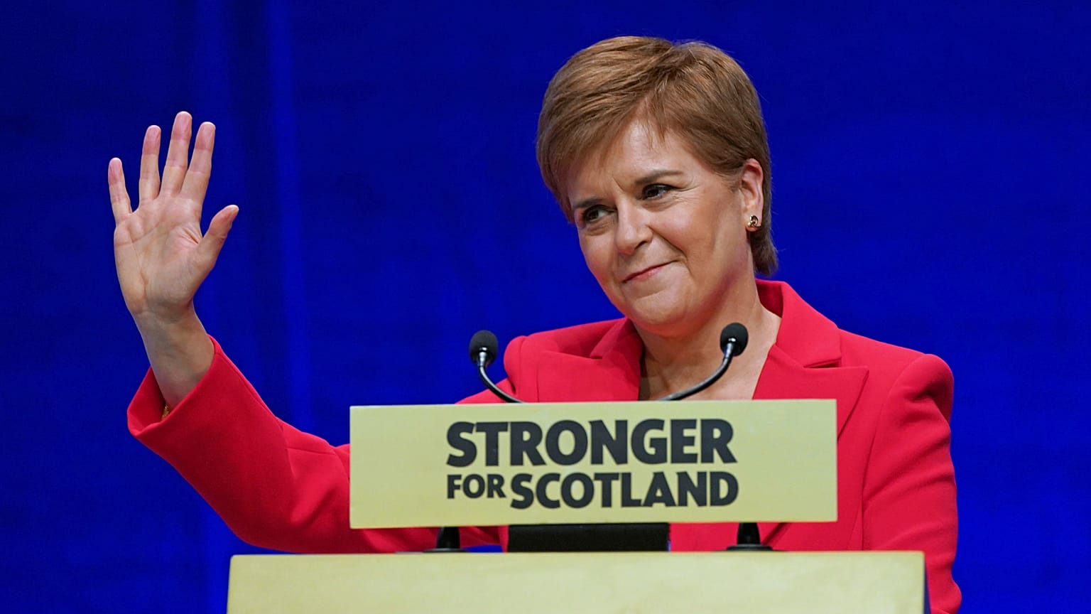 Schottlands Ministerpräsidentin Nicola Sturgeon auf einem Parteitag in Aberdeen