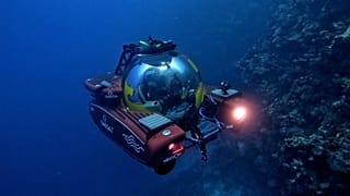 Scientists collecting data on the Nekton mission in an submersible vehicle