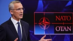 Генсек НАТО во время выступления в Брюсселе, 11 октября 2022 г.