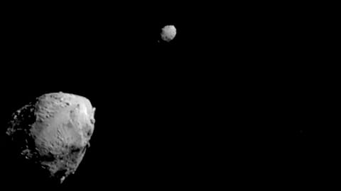 Dimorphos and its parent asteroid Didymos
