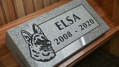 Grabstein für einen Schäferhund 