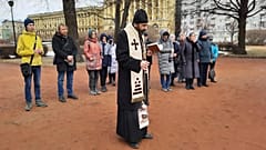 Russian Orthodox priest Father Grigory Mikhnov-Vaytenko in St Petersburg