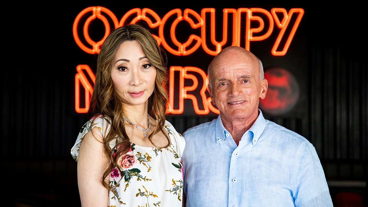 Dennis Tito and his wife, Akiko, at the company’s Starship rocket base near Boca Chica, Texas, on Monday, Oct. 10, 2022.
