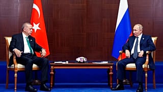Recep Tayyip Erdogan török elnök és a Vlagyimir Putyin orosz elnök