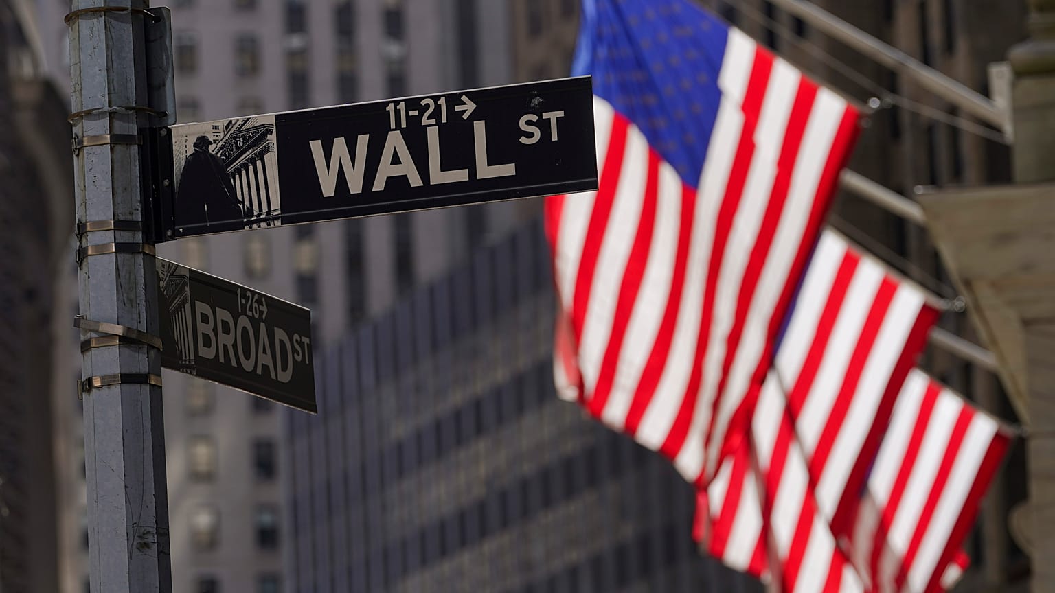 A Wall Street New Yorkban. Az amerikai tőzsde otthona. 