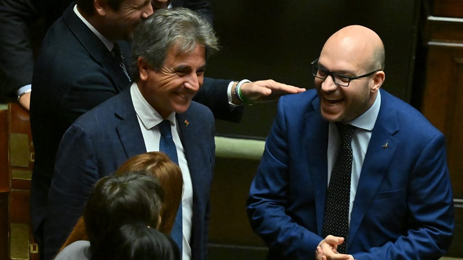 Lorenzo Fontana, a destra, il nuovo presidente della Camera