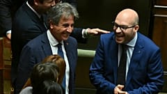 Lorenzo Fontana, a destra, il nuovo presidente della Camera