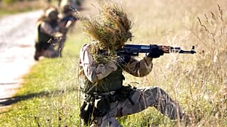 Ukrainische Rekruten während der Ausbildung in einer Militärbasis der britischen Streitkräfte in Südengland