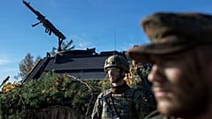 Soldiers of the German Bundeswehr 41st Mechanized Infantry Brigade take part in a military exercise at the Gaiziunai training ground some 130 kms west of Vilnius