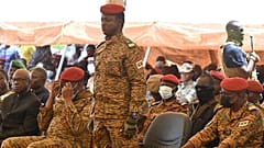 Le capitaine Ibrahim Traoré, chef de la junte au pouvoir au Burkina Faso - -Ouagadougou, le 08/10/2022