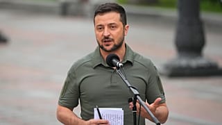 Ukrainian President Volodymyr Zelenskyy, speaks at a press conference in Kyiv in September 2022