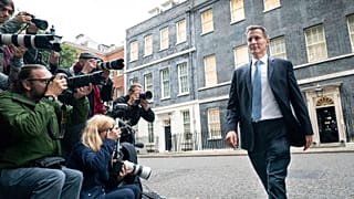 Jeremy Hunt leaves 10 Downing Street in London after he was appointed Chancellor of the Exchequer following the resignation of Kwasi Kwarteng, 14 October 2022