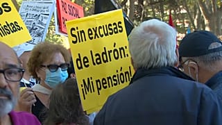 Wütende Rentner in Madrid