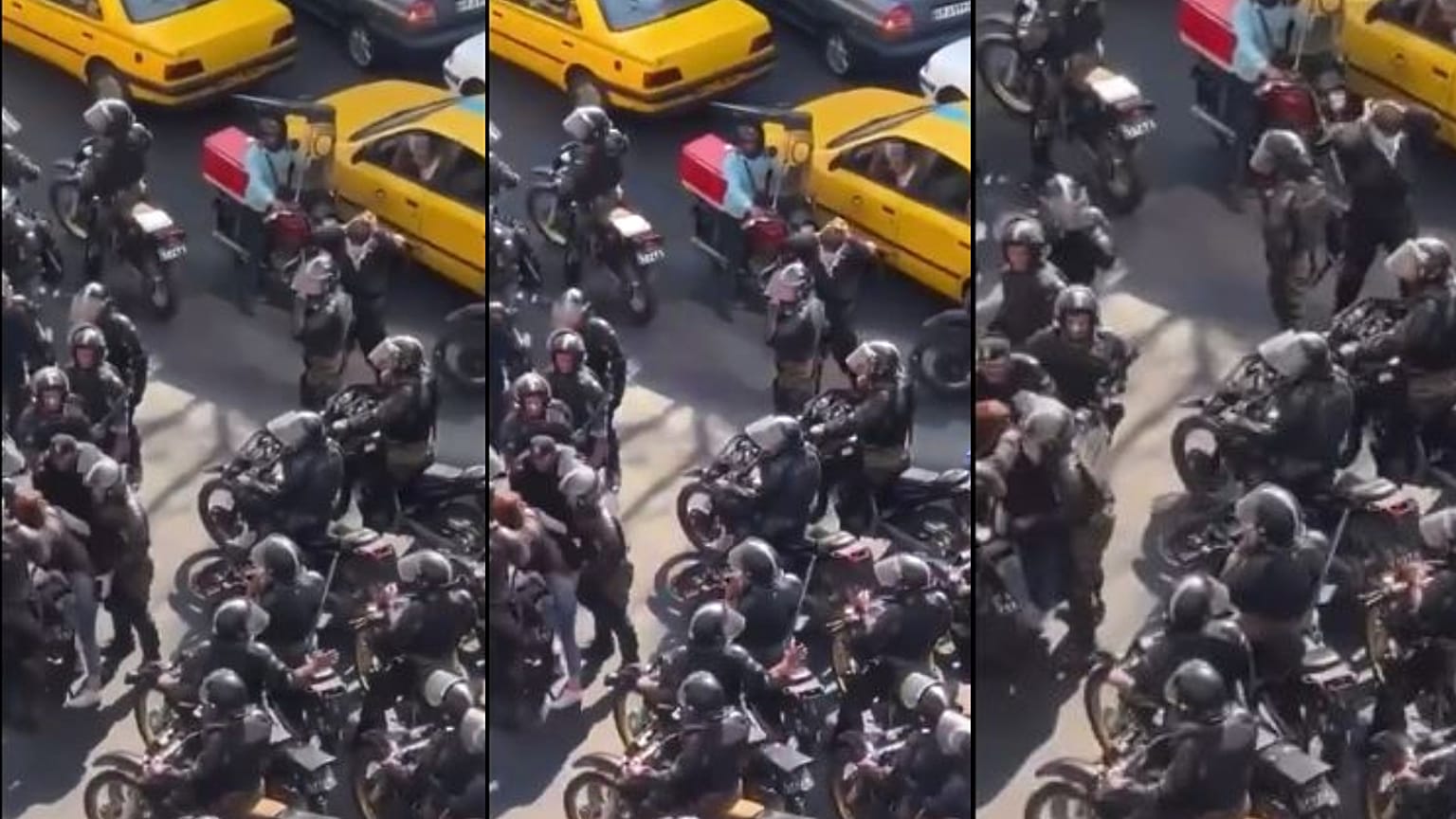 İran'da bir çevik kuvvet polisinin gösterici bir kadının kalçasına dokunarak taciz ettiği iddia edildi