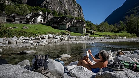 The Bavona valley in the Italian-speaking region of Switzerland.