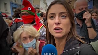 Anelise Borges en la manifestación de París, Francia 16/10/2022