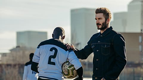 A preview shot of David Beckham mentoring in 'Save Our Squad' 