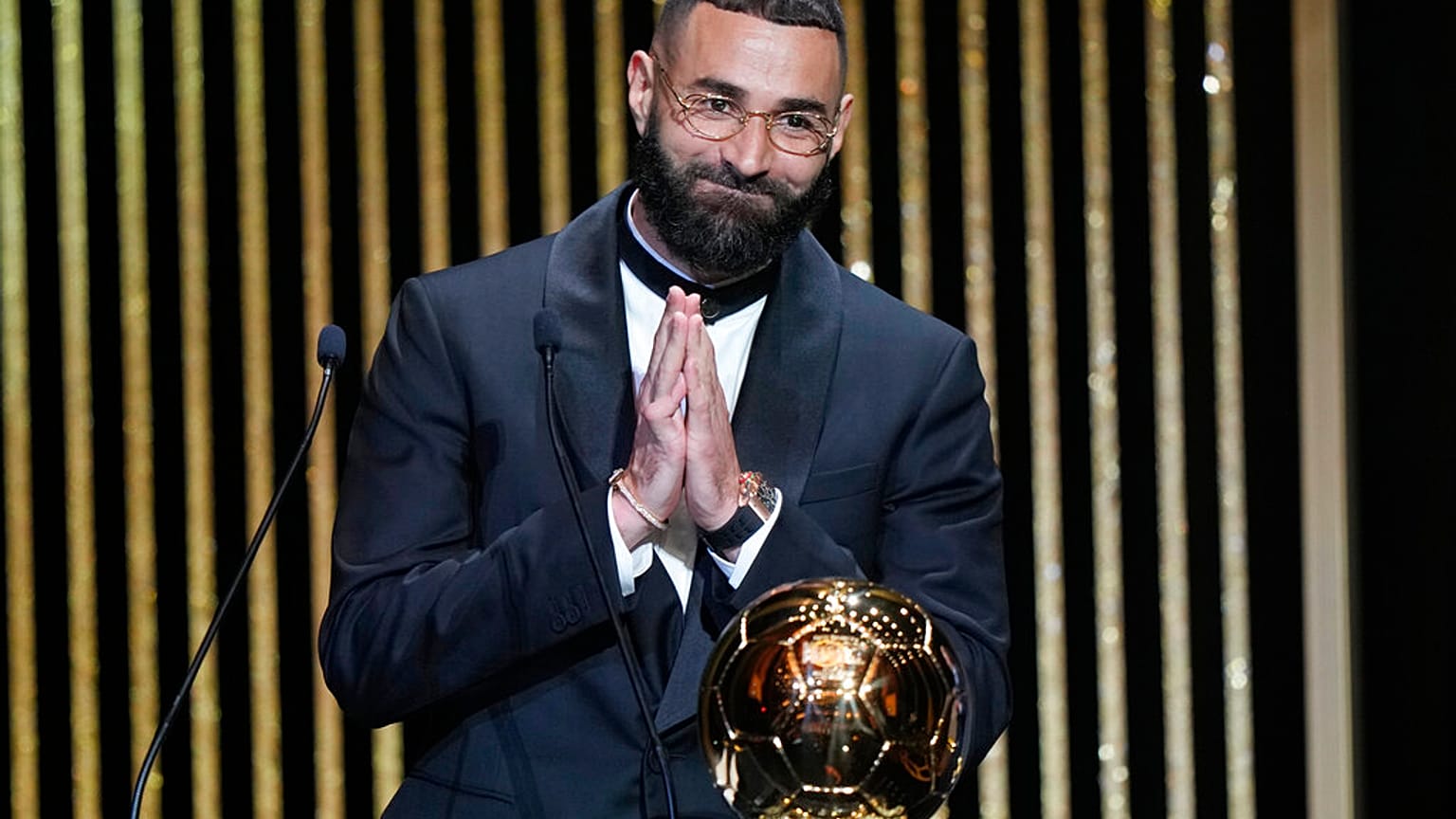 Karim Benzema a remporté le Ballon d'or à Paris (17/10/2022)