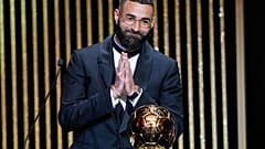Karim Benzema a remporté le Ballon d'or à Paris (17/10/2022)