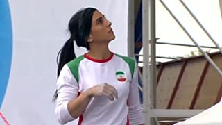 Elnaz Rekabi competing in Seoul