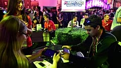 Fãs da primeira colaboração "Mario + Rabbids", em Los Angeles (arquivo - 2017)