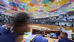 Der große Sitzungssaal im Europäischen Ratsgebäude in Brüssel