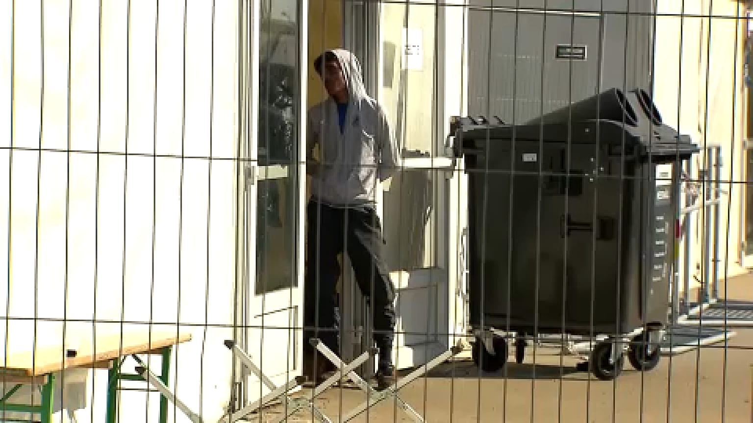 Un solicitante de asilo en Nickelsdorf, Austria